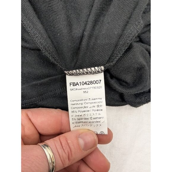 women's size large black mini dress long lace sleeves turtle neck winter goth I2 - Picture 7 of 9